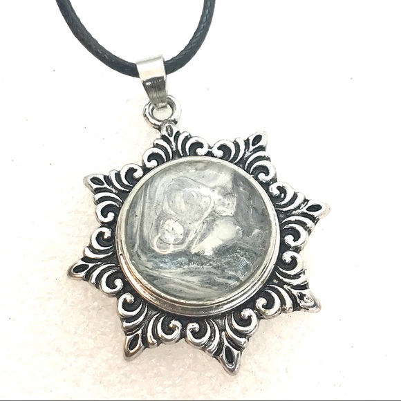 Star Snowflake Necklace Handmade 20mm snap SN20 Christmas display - Picture 1 of 3